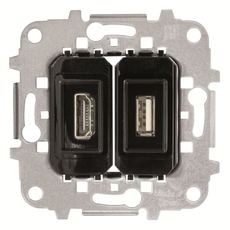 Механизм разъёма HDMI+USB,штепсель Механизм разъёма HDMI+USB,штепсель | 2CLA815578A1001 | ABB