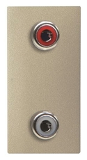 Механизм 2xRCA разъёма, красный+белый, 1-модульный, серия Zenit, цвет шампань | 2CLA215520N1901 | ABB