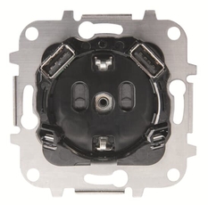 Механизм розетки SCHUKO с 2-мя USB ЗУ, 5В, 2000 мА, серия SKY | 2CLA818830A1001 | ABB